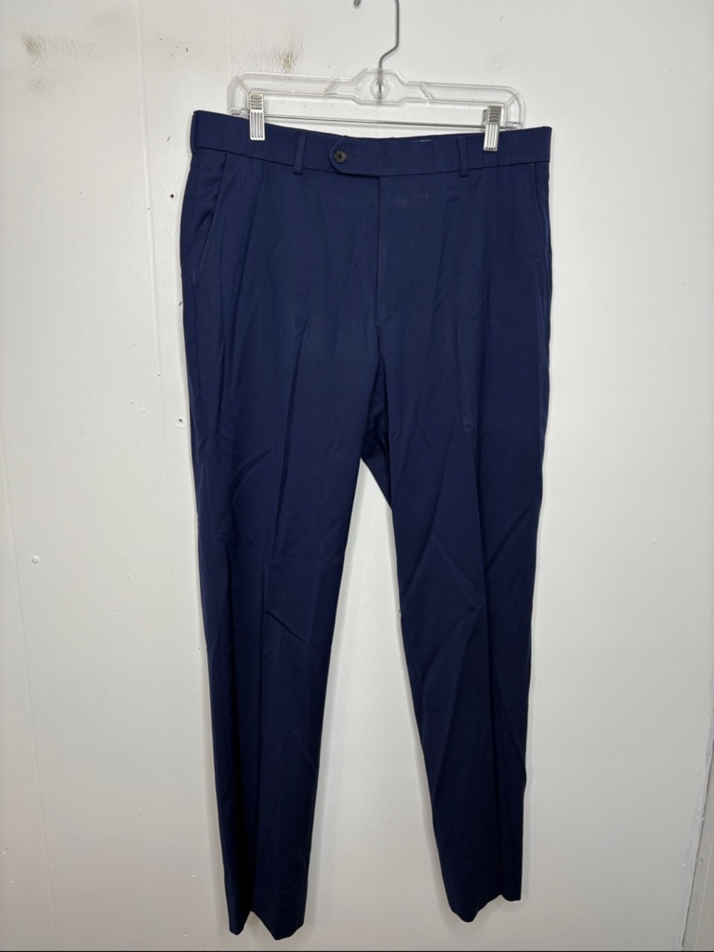 Ballin Pants Mens 34 Comfort EZE Super 120s Wool Career Dark Blur Work Office